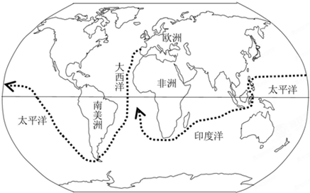 读麦哲伦环球航行示意图,回答下列问题.