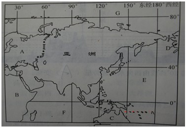 亚洲大部分位于    半球;从南北半球来看,亚洲大部分位于    半球