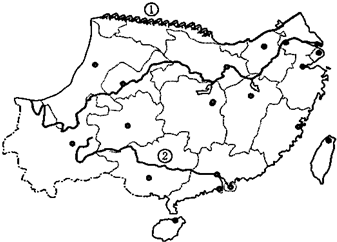 读我国南方地区图,回答17-20题.