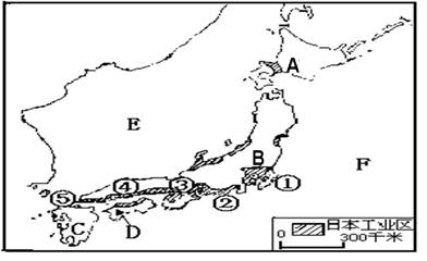 读日本所处板块位置图,图中粗黑线代表板块边界,箭头表示板块运动方向