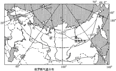 62.读"俄罗斯气温分布"图,完成第16～18题.