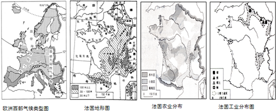 (4)法国重要工业资源    ,铁等矿产比较丰富