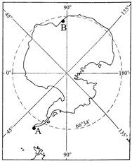 读南极洲示意图,完成19～20题.