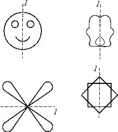 把图中的各图补画成以l为对称轴的轴对称图形.