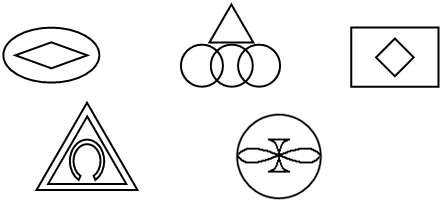 146.分别画出下列图形的对称轴.