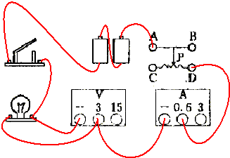 在方框中画出测量小灯泡电阻的电路图,并在图1上根据电路图连接实物