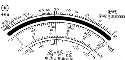"习题详情  根据多用表指针在刻度盘上的位置填写各档读数.