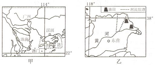 (3分) (2)与珠江三角洲相比,黄河三角洲缺乏大型港口.