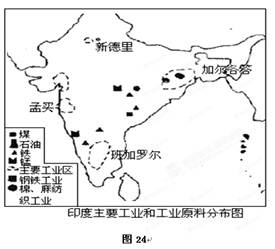 主要农业地域类型是      (2)加尔各答位于 