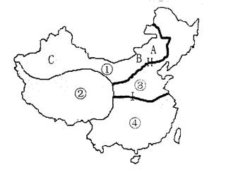 读中国四大地理区域图,回答下列问题.