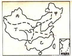 读"我国四大地理区域示意图",完成下题.