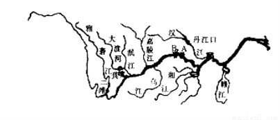 目前已建成的最大的水利枢纽工程是    ,在图中的代号为    ;长江中游