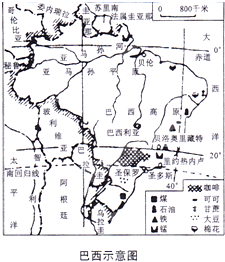 巴西面积和人口_读 巴西的人口和城市分布图 ,回答下列问题 1 巴西的城市主要(2)